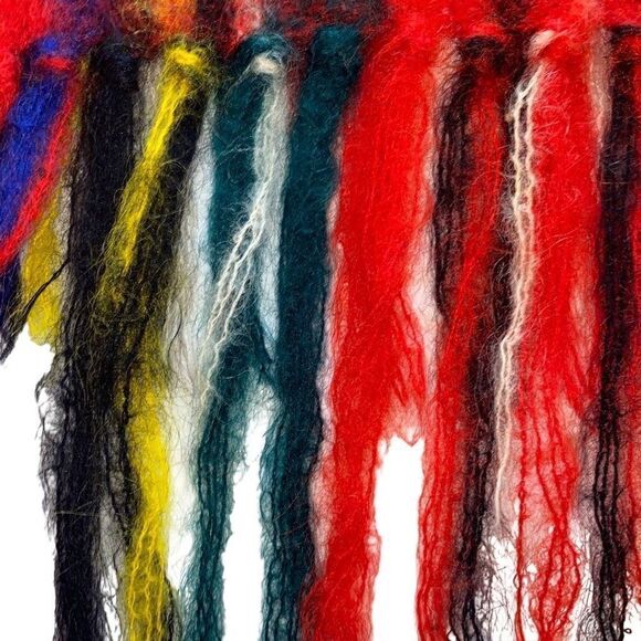 Vintage EUC St Michael Royal Stewart Mohair Wool Shawl Colorful British 1970s - Picture 3 of 5